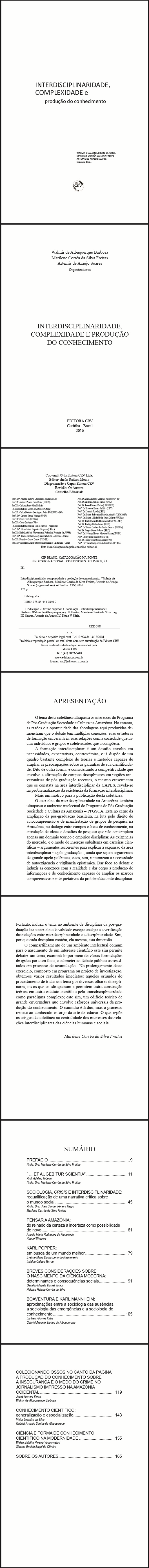 INTERDISCIPLINARIDADE, COMPLEXIDADE E PRODUÇÃO DO CONHECIMENTO